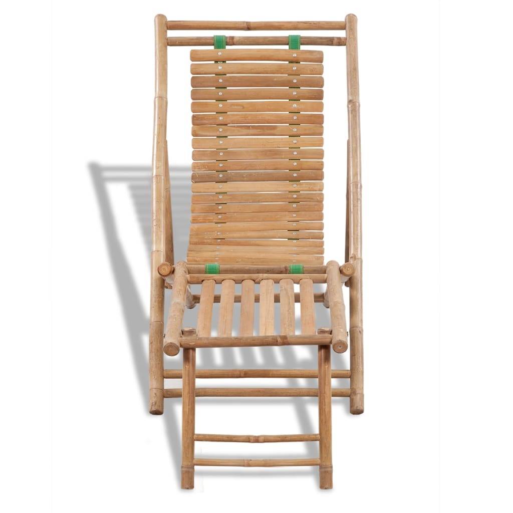 Vidaxl - Chaise de terrasse d'extérieur avec repose-pied Bambou vidaXL 41492 - Imagen 2
