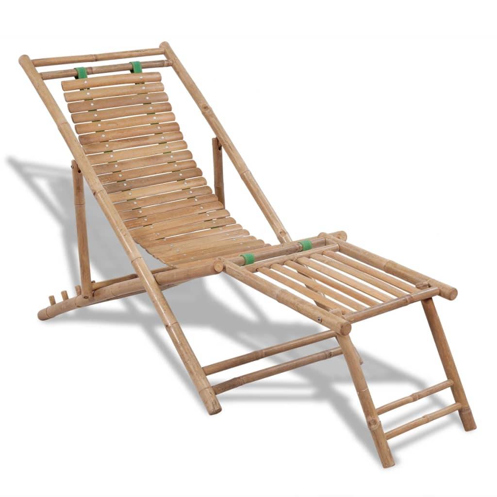 Vidaxl - Chaise de terrasse d'extérieur avec repose-pied Bambou vidaXL 41492 - Imagen 1