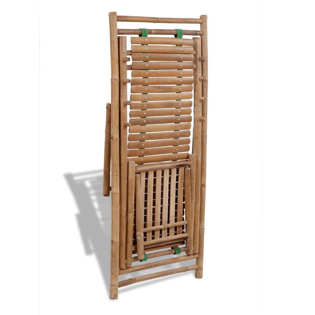 Vidaxl - Chaise de terrasse d'extérieur avec repose-pied Bambou vidaXL 41492 - Imagen 5