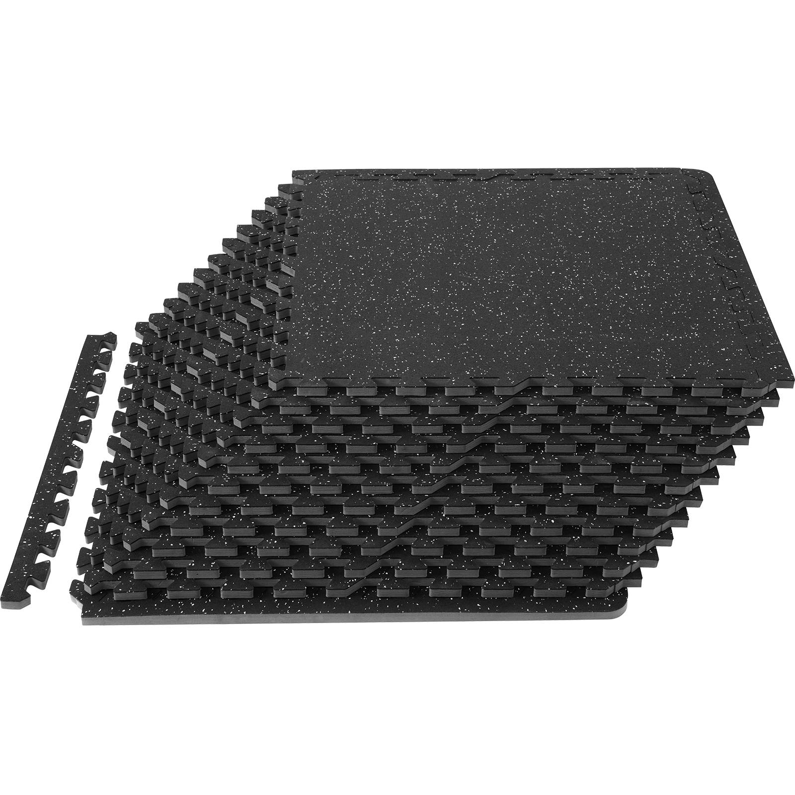 Vevor - VEVOR Tapis caoutchouc emboîtables 12 pièces 4.5m², épaisseur 14mm, réduction bruit, protection sol, noir/gris. - Image 1