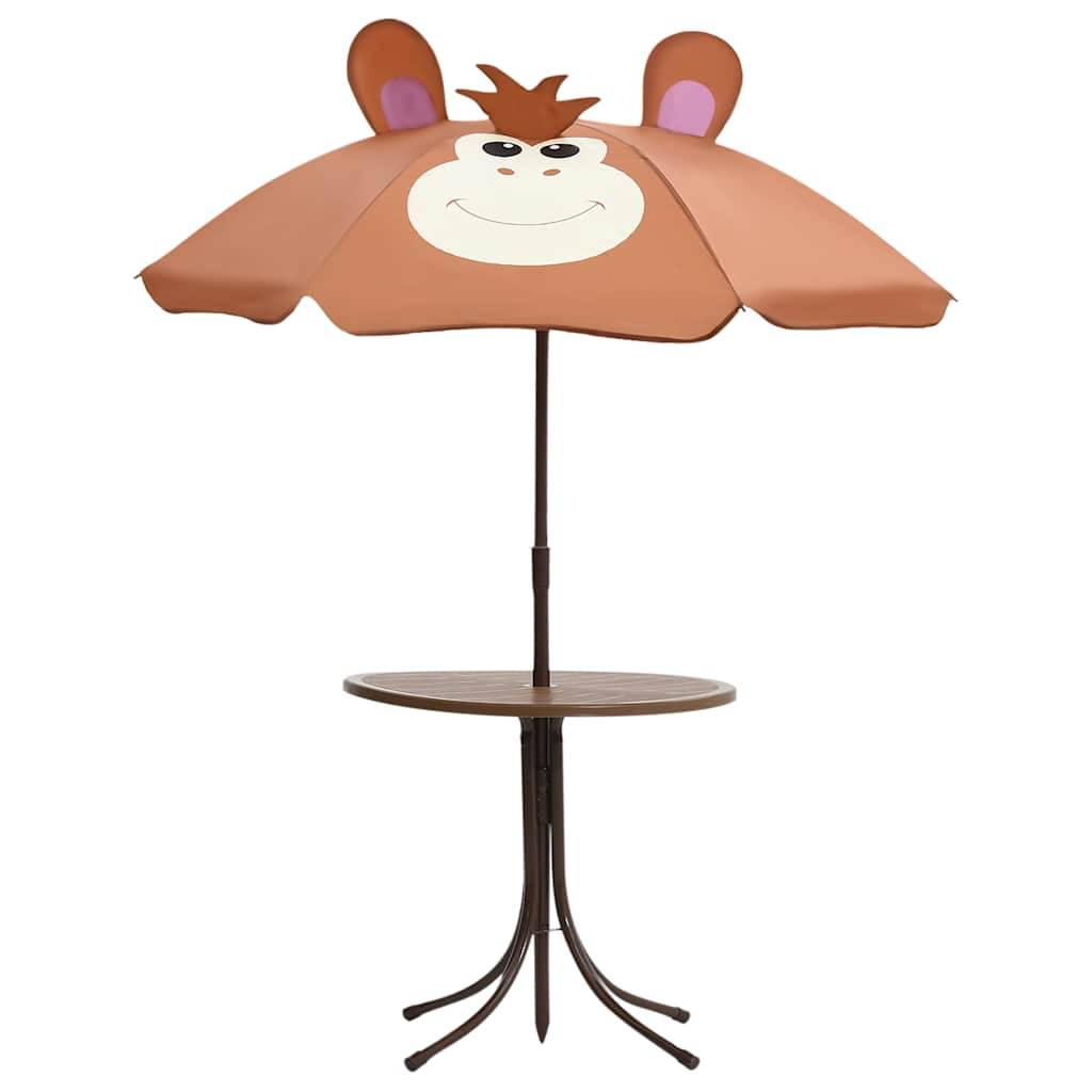 Vidaxl - Ensemble de bistro avec parasol pour enfants 3 pcs Marron vidaXL 48099 - Imagen 9