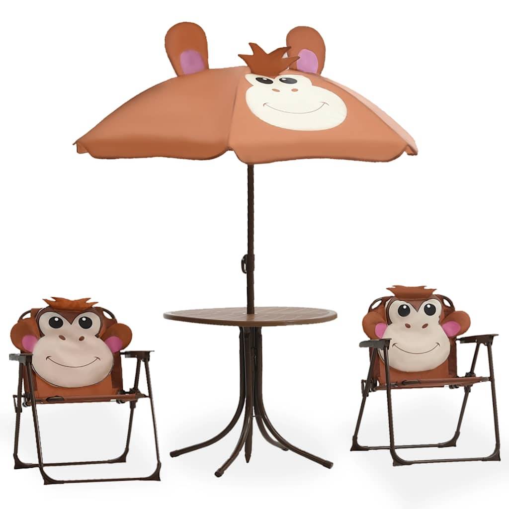 Vidaxl - Ensemble de bistro avec parasol pour enfants 3 pcs Marron vidaXL 48099 - Imagen 1