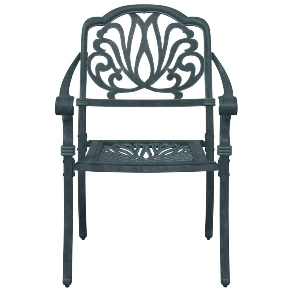 Chaise de jardin aluminium coulé verte 65 x 63 x 91 cm (lot de 2) - PANGIVO - Image 5