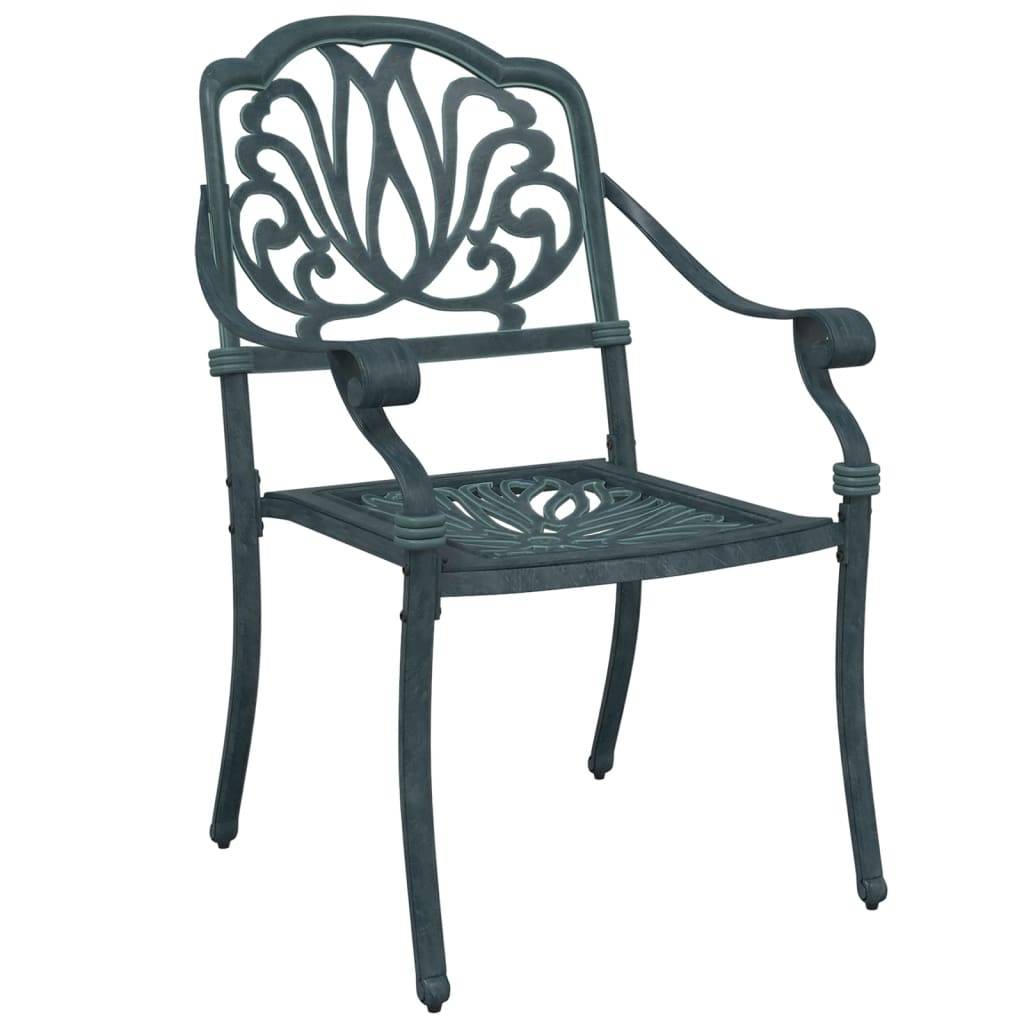 Chaise de jardin aluminium coulé verte 65 x 63 x 91 cm (lot de 2) - PANGIVO - Image 4