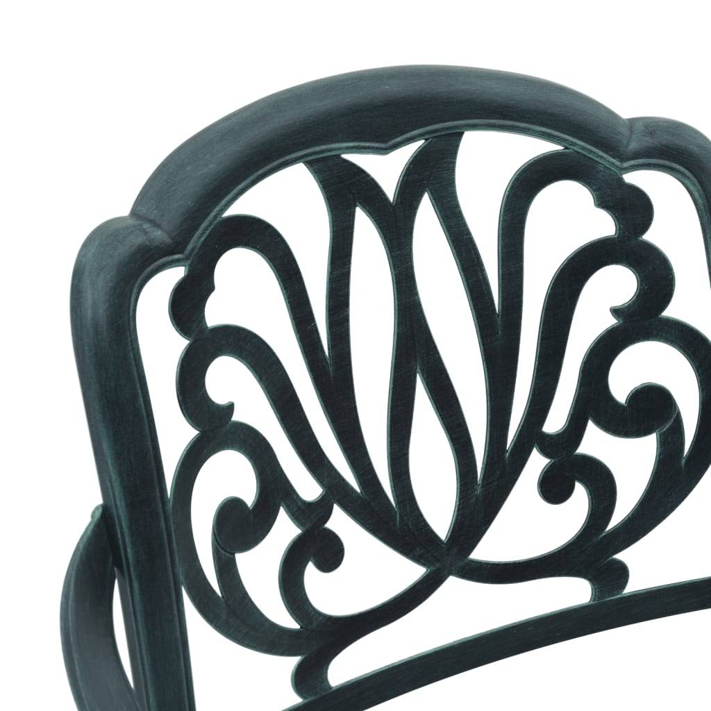 Chaise de jardin aluminium coulé verte 65 x 63 x 91 cm (lot de 2) - PANGIVO - Image 8