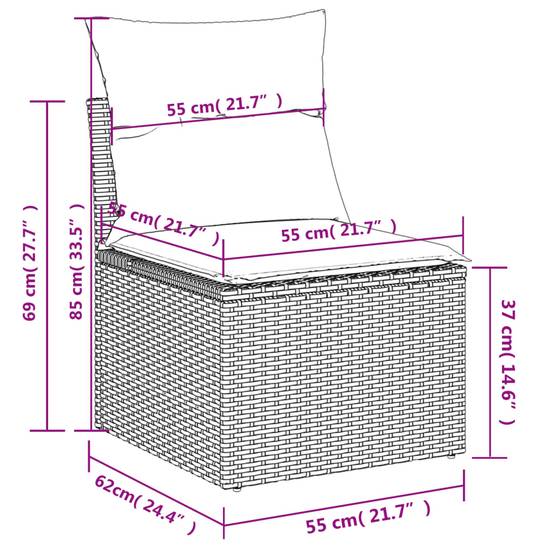 ComfortXL - Salon de Jardin Gris 8 Pièces en Résine Tressée Modulable Coussins Gris Foncé – ComfortXL Outdoor Living - Image 10