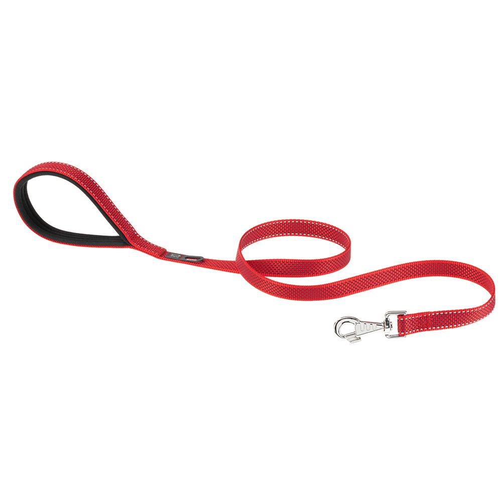 Ferplast - Laisse Réfléchissante pour Chiens DAYTONA DELUXE G20/120, Support Sachets Hygieniques, Poignée Rembourrée, Rouge-Noir - Imagen 1