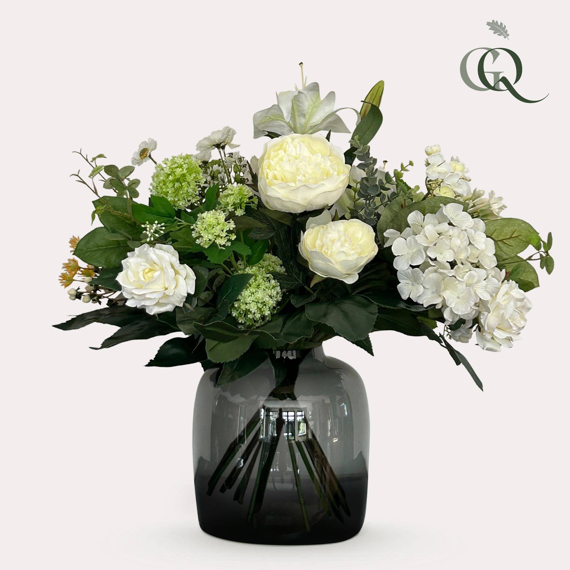 PANGIVO - Bouquet de fleurs artificielles matière synthétique blanc 30 x 30 x 60 cm - PANGIVO - Image 2