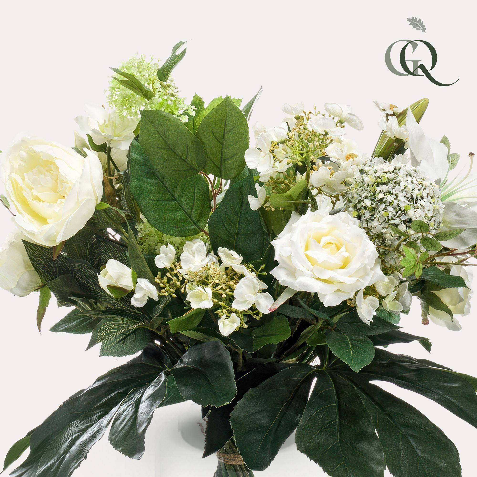 PANGIVO - Bouquet de fleurs artificielles matière synthétique blanc 30 x 30 x 60 cm - PANGIVO - Image 3