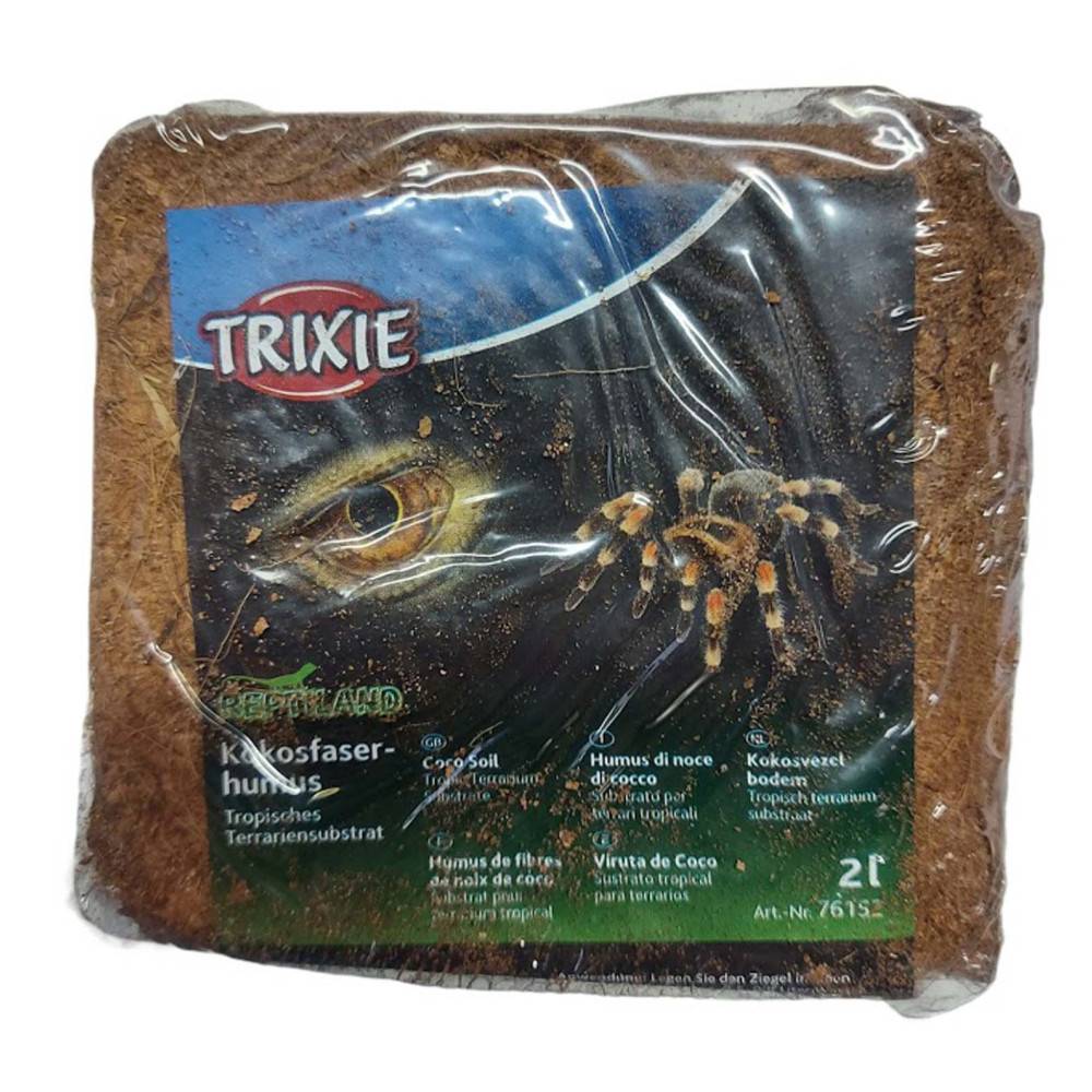 Trixie - 2 Litres  Fibres de noix de coco compressé reptiles et amphibiens (un paquet) - Imagen 2