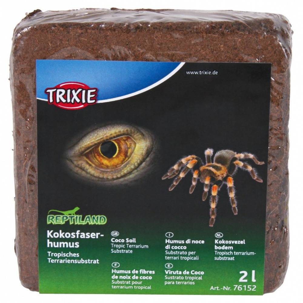 Trixie - 2 Litres  Fibres de noix de coco compressé reptiles et amphibiens (un paquet) - Imagen 1
