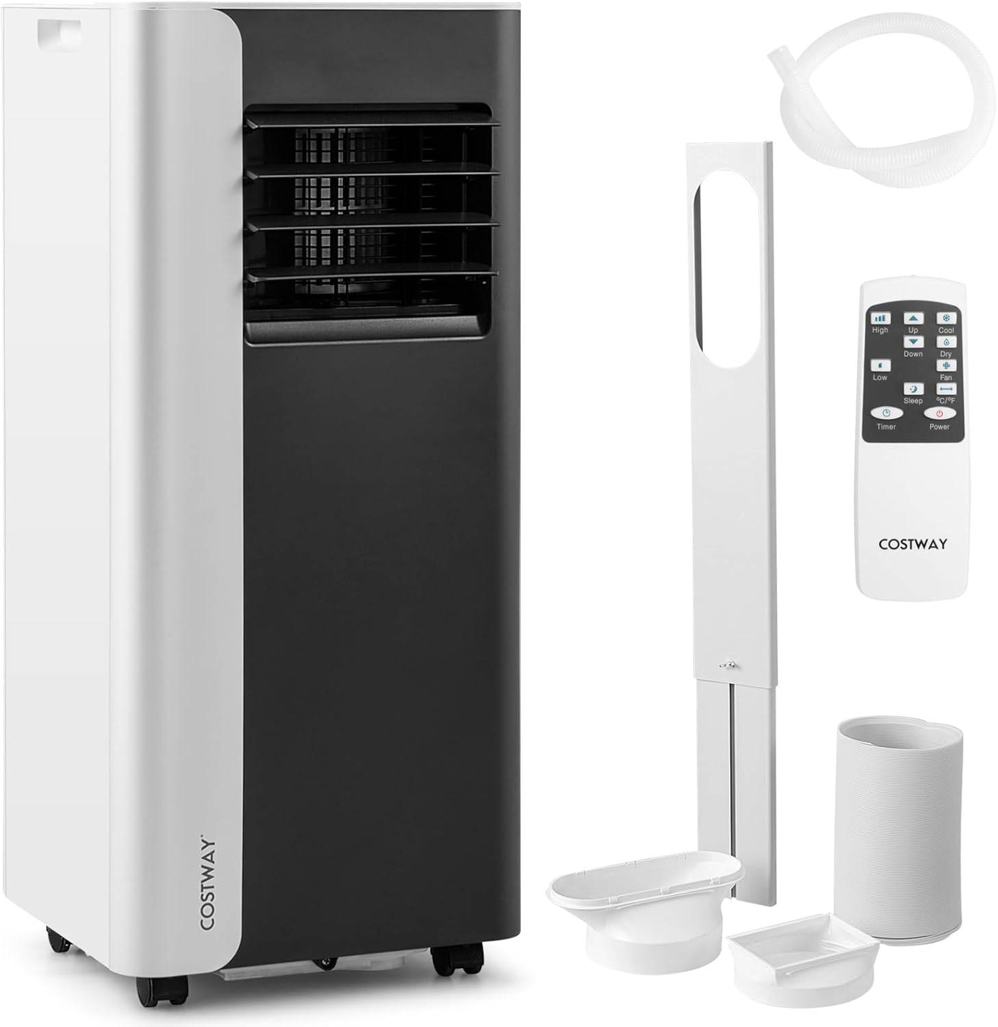 COSTWAY Climatiseur Mobile Silencieux 7000 BTU, 4 EN 1 Climatiseur Portable, Déshumidificateur, Ventilateur, Minuterie 24H [Classe énergétique A] - Image 1