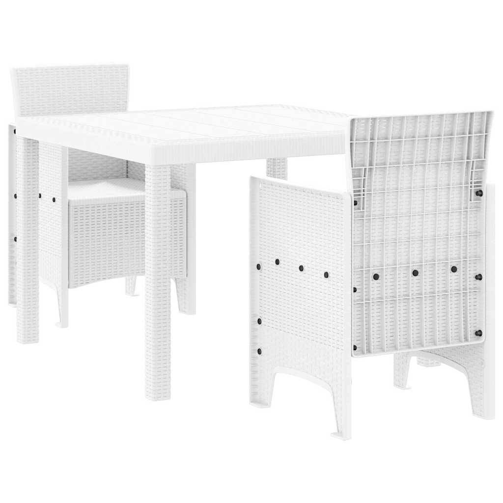 Vidaxl - Ensemble de salle à manger pour jardin 3 pcs-Salons de jardin Blanc Polypropylène 458877 - Image 2