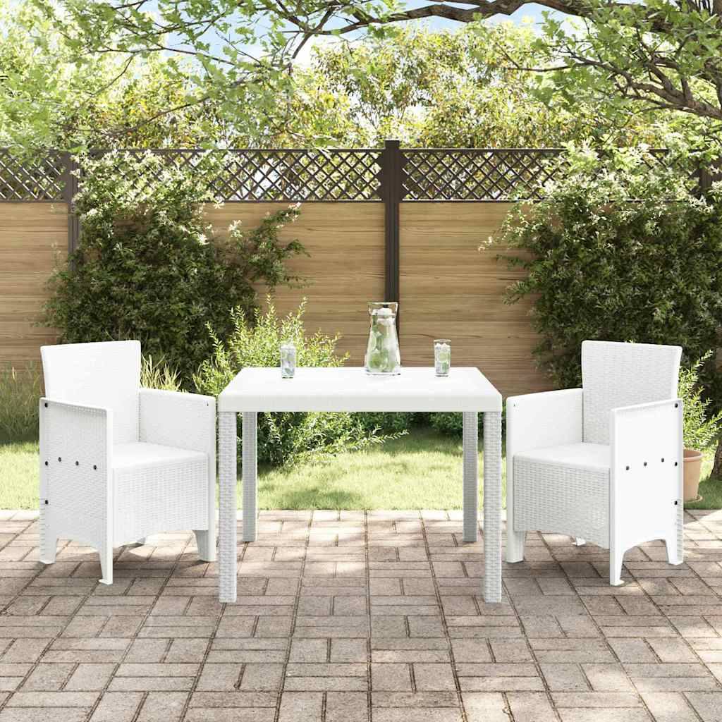 Vidaxl - Ensemble de salle à manger pour jardin 3 pcs-Salons de jardin Blanc Polypropylène 458877 - Image 3