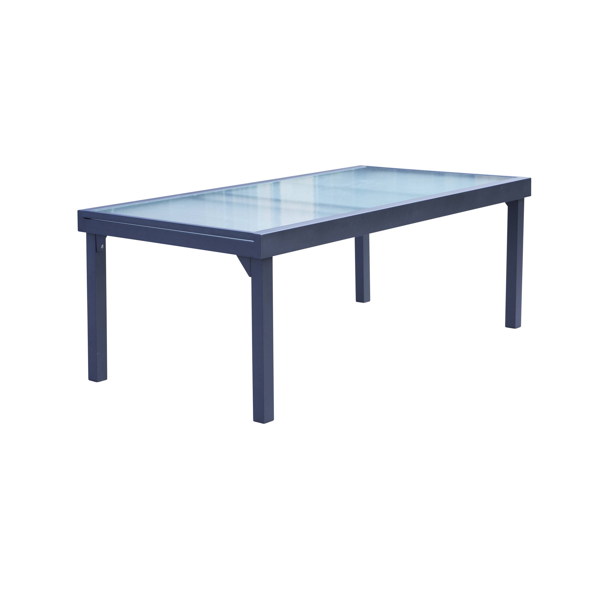 Wilsa Garden - Ensemble MODULO 8/12p en aluminium gris et verre transparent et 12 fauteuils - Imagen 3