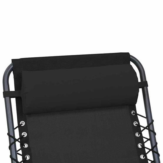 PANGIVO - Appui-tête de chaise longue textilène noir 40 x 7.5 x 15 cm - PANGIVO - Image 4