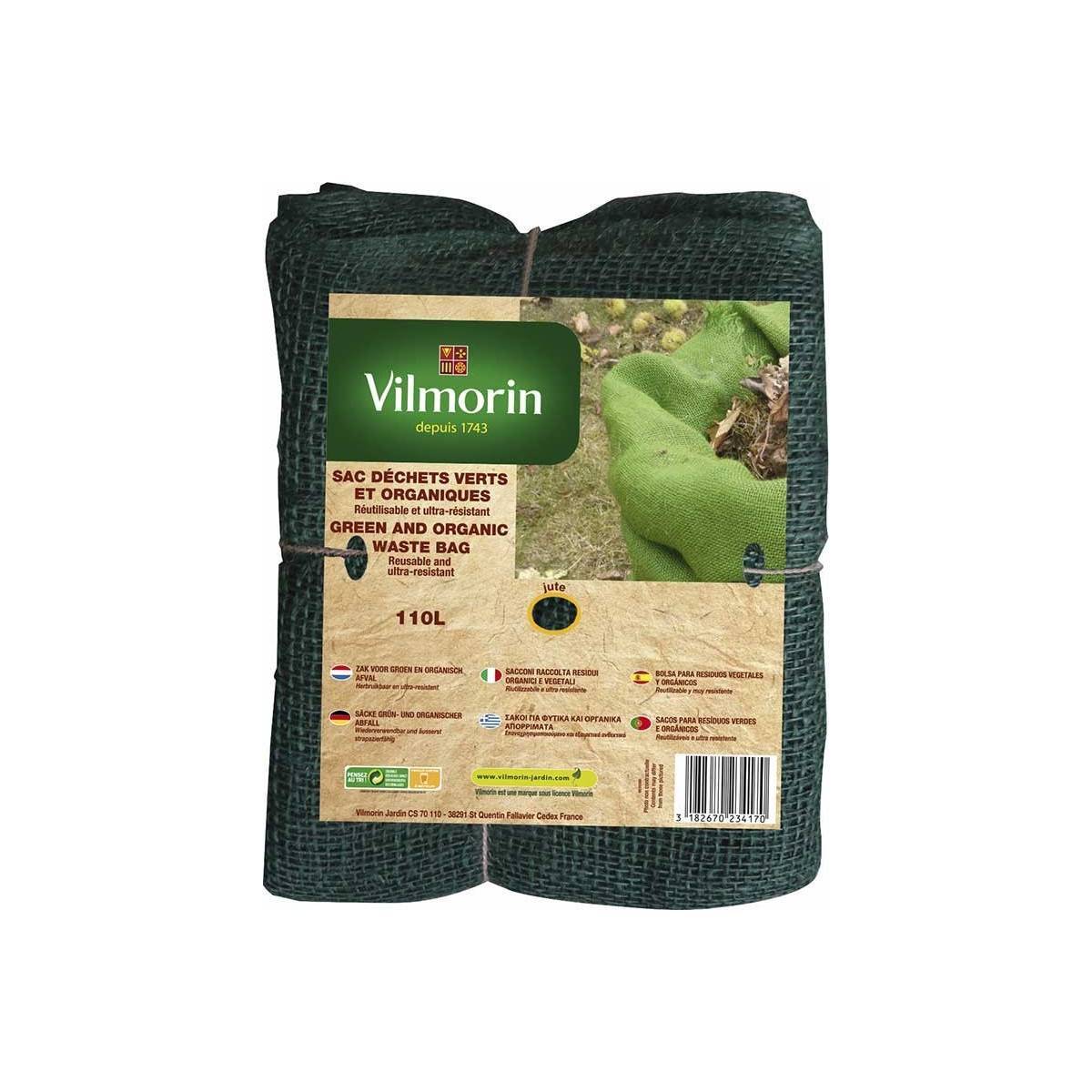 Vilmorin - Sacs déchets verts et organiques 110L en jute