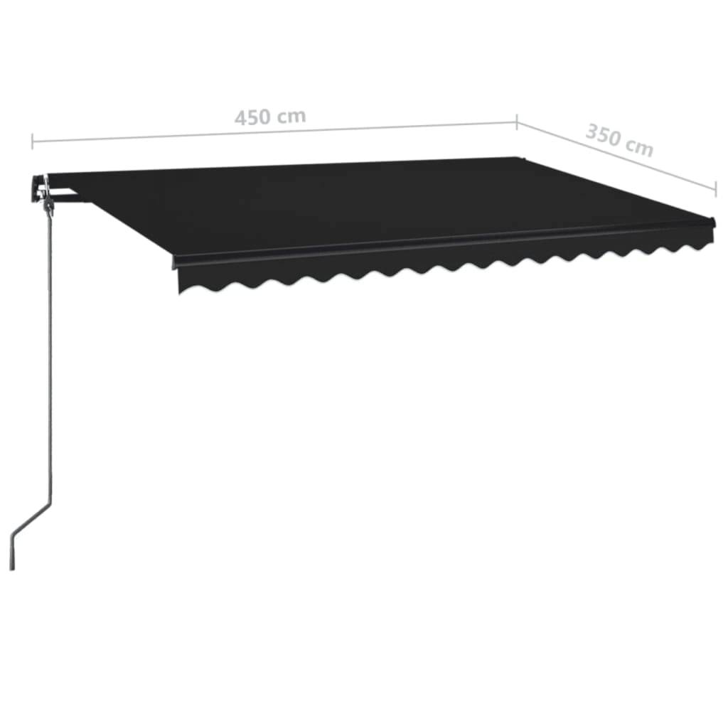 Store banne manuel avec éclairage LED aluminium pour terrasse 450x350cm Anthracite - ComfortXL Outdoor Living - Image 7
