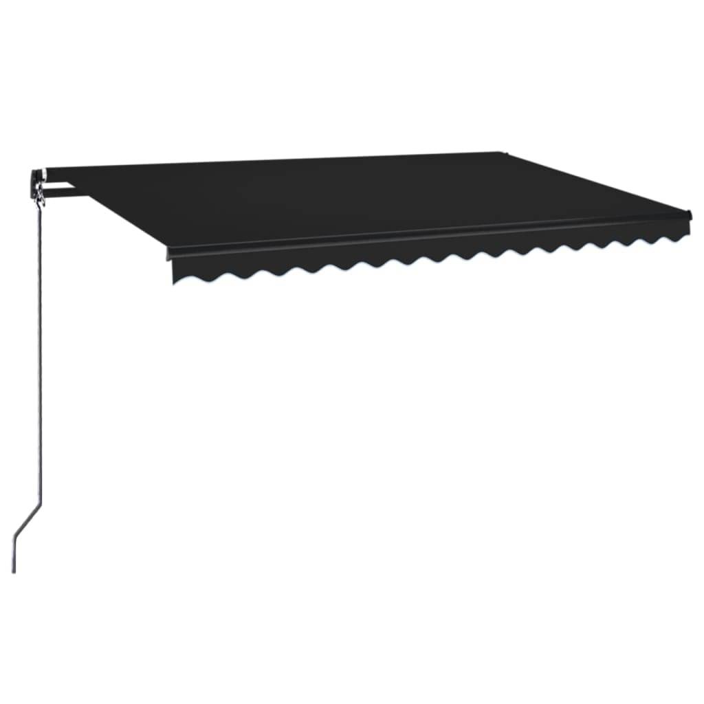 Store banne manuel avec éclairage LED aluminium pour terrasse 450x350cm Anthracite - ComfortXL Outdoor Living - Image 2