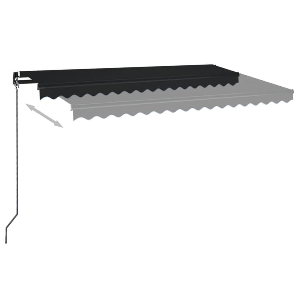 Store banne manuel avec éclairage LED aluminium pour terrasse 450x350cm Anthracite - ComfortXL Outdoor Living - Image 3