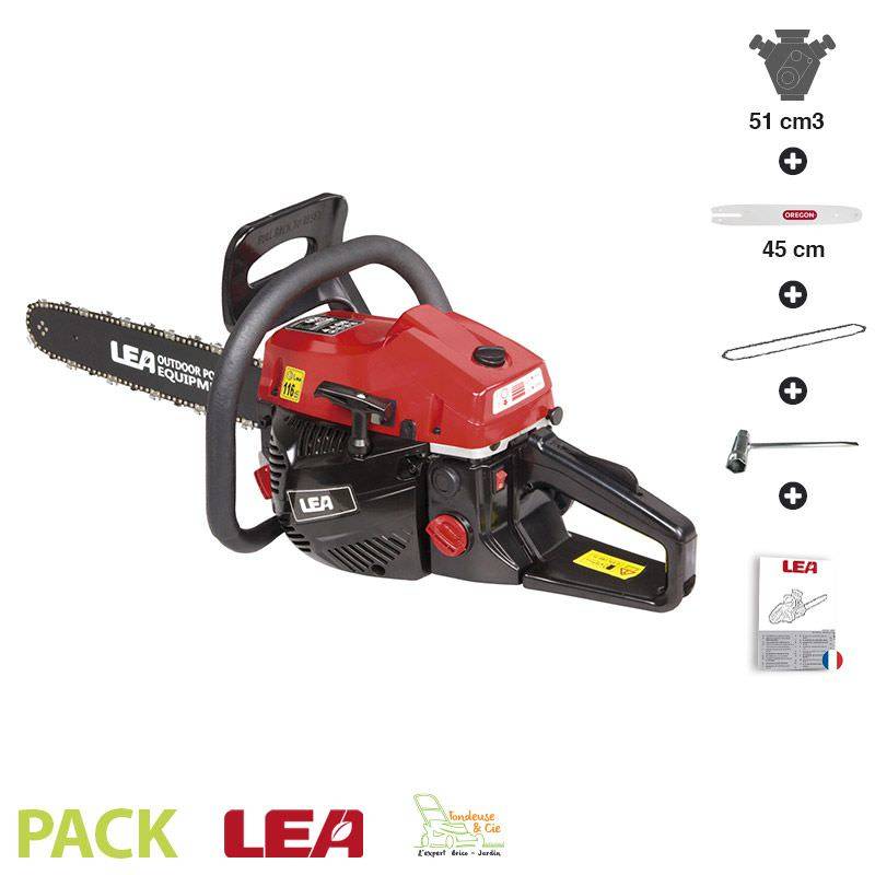 Autre - Tronçonneuse thermique 50,8 cm3 guide 45 cm anti vibration LEA LE32508-45A - Imagen 1