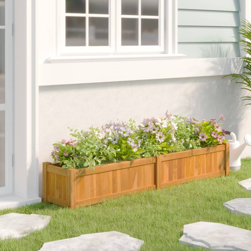 Vidaxl - Lit surélevé 150x30x25 cm bois massif de teck vidaXL 362659 - Image 1