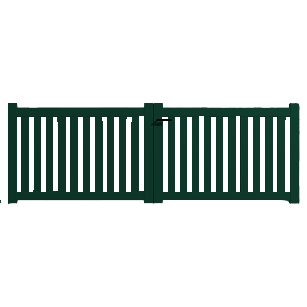 Portail Packit - Portail alu battant ajouré en kit dim. L.3500 (entre piliers) X H.1200 mm  Vert (RAL 6005)