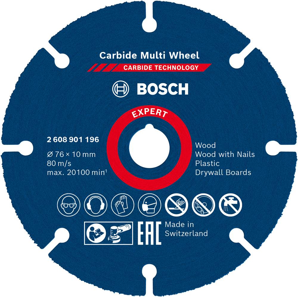 Bosch - Disque à tronçonner EXPERT Carbide Multi Wheel 76mm - BOSCH - 2608901196 - Imagen 1