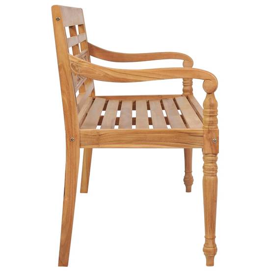 Helloshop26 - Banc de jardin meuble de patio d'extérieur terrasse avec coussin bordeaux 120 cm bois de teck massif - Imagen 4