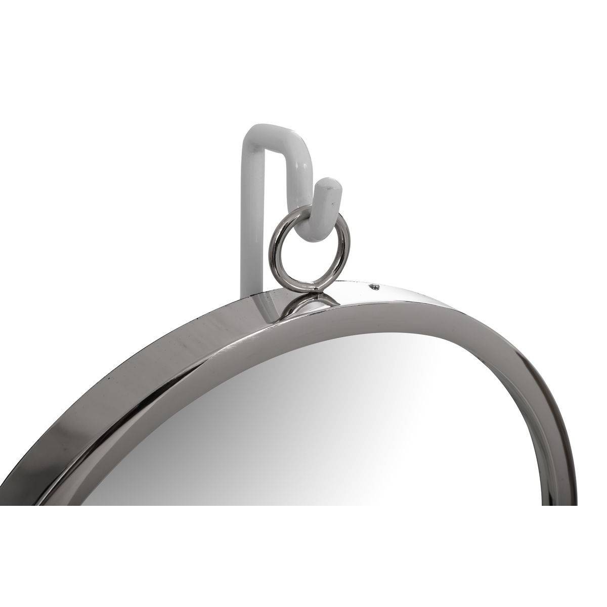 Paris Prix - Miroir à Poser Rond "Eleganca" 65cm Blanc & Argent - Image 2