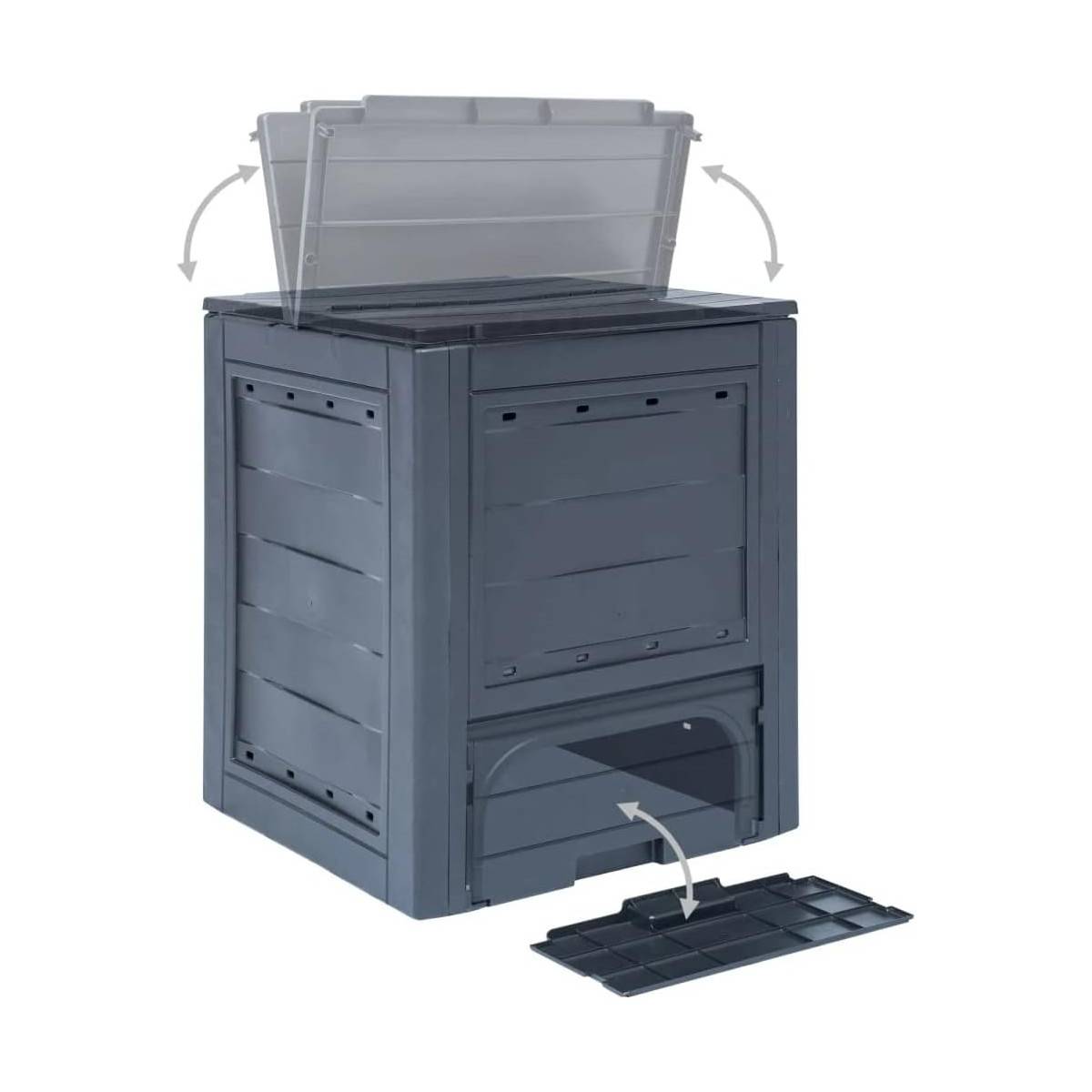 Composteur de jardin 260 Litres Noir Dim 60 x 60 x 73 cm Déchets divers TOOMAX - Imagen 3