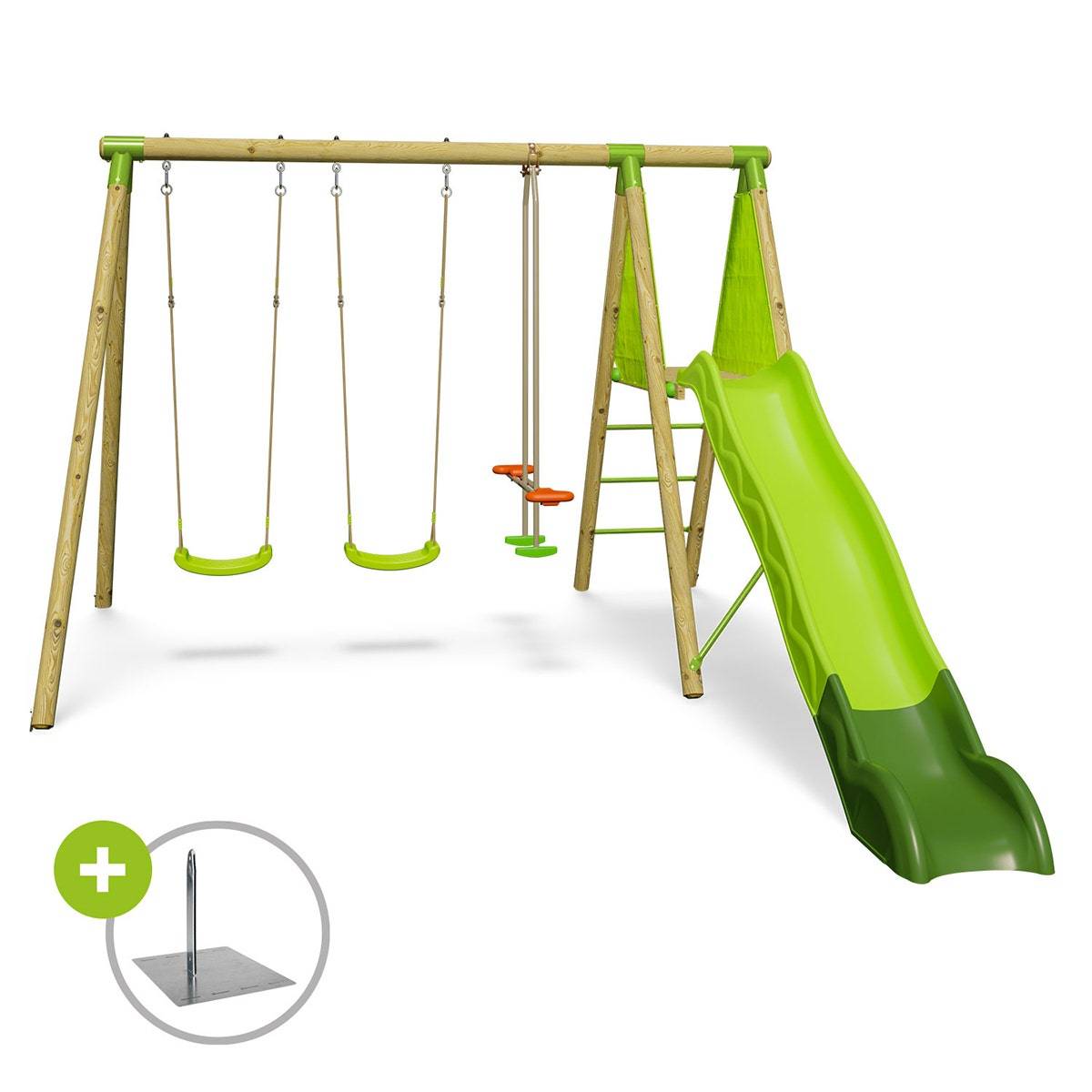 Trigano Jardin - Station de jeux bois 2,30 m Topwood YAKI VERT - 6 enfants - Image 1