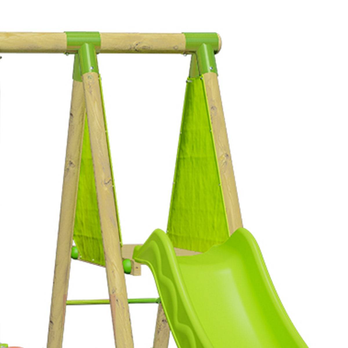 Trigano Jardin - Station de jeux bois 2,30 m Topwood YAKI VERT - 6 enfants - Image 9