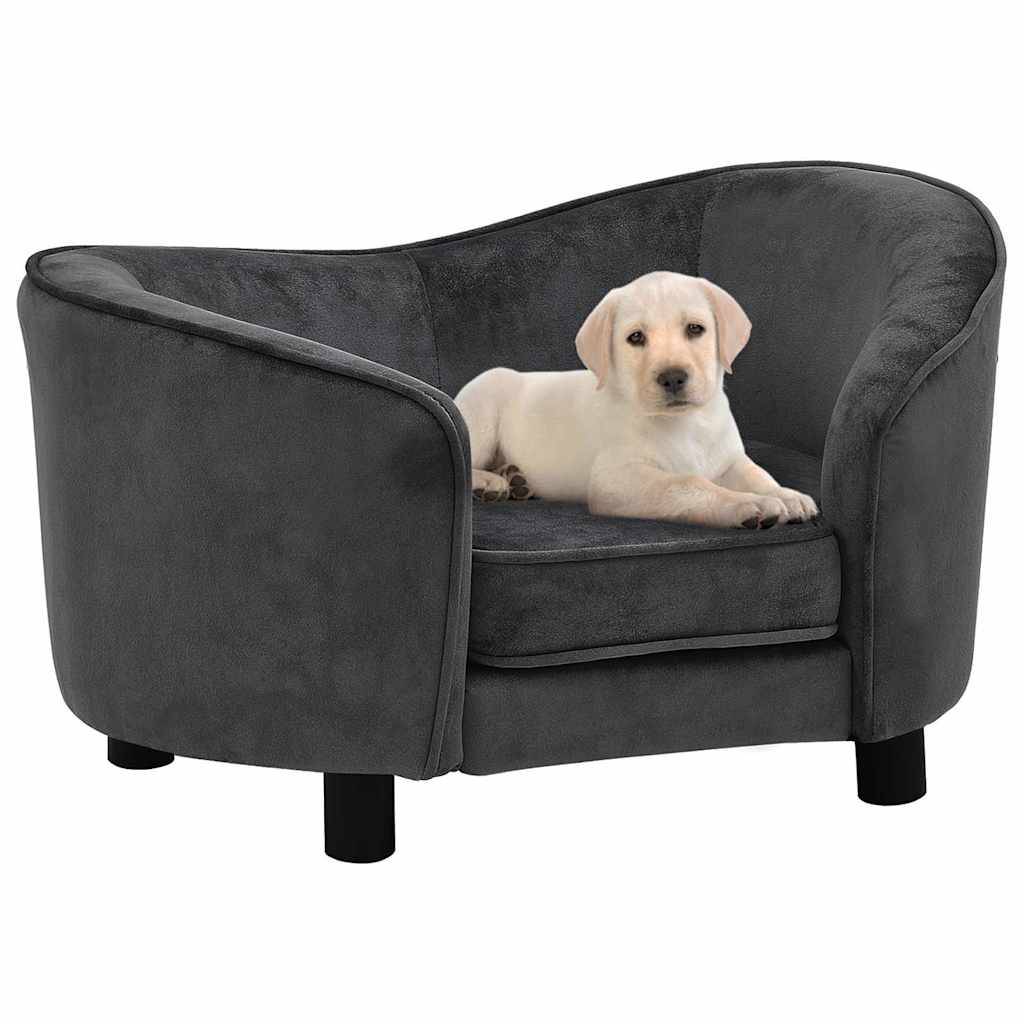 Vidaxl - Canapé pour chien Gris foncé 69x49x40 cm Peluche vidaXL 171022 - Imagen 1