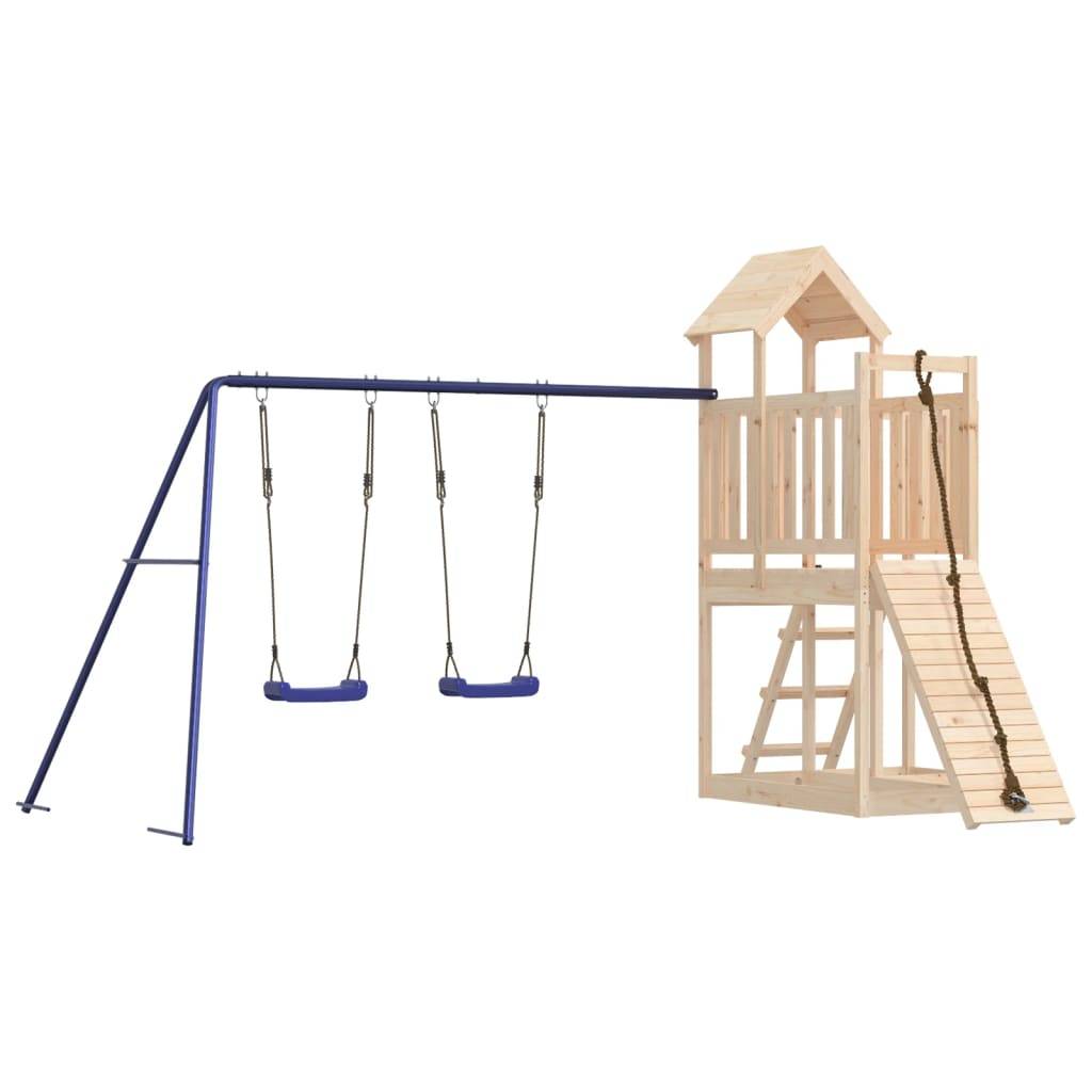 Helloshop26 - Aire de jeux d'extérieur balançoires toboggan portiques robuste jeux jardin 357 x 248 x 214 cm bois de pin massif - Imagen 1