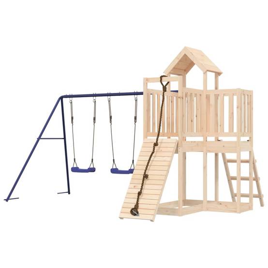 Helloshop26 - Aire de jeux d'extérieur balançoires toboggan portiques robuste jeux jardin 357 x 248 x 214 cm bois de pin massif - Imagen 2
