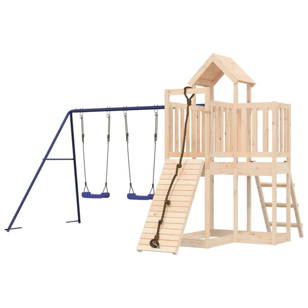 Helloshop26 - Aire de jeux d'extérieur balançoires toboggan portiques robuste jeux jardin 357 x 248 x 214 cm bois de pin massif - Imagen 2