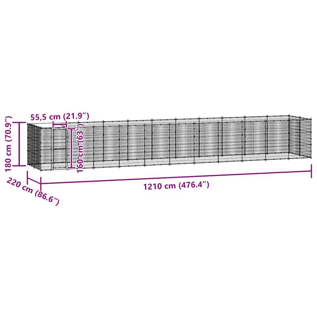 Vidaxl - Chenil extérieur Acier galvanisé avec toit 26,62 m² vidaXL 3082307 - Imagen 3