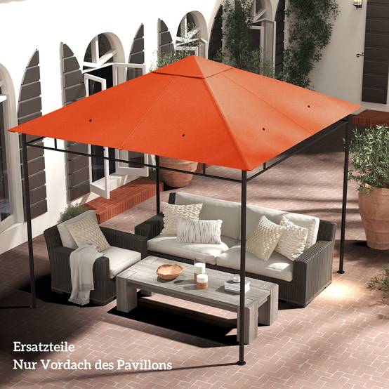 Toit de rechange pour tonnelle polyester orange 298 x 295 x 1 cm - PANGIVO - Image 4