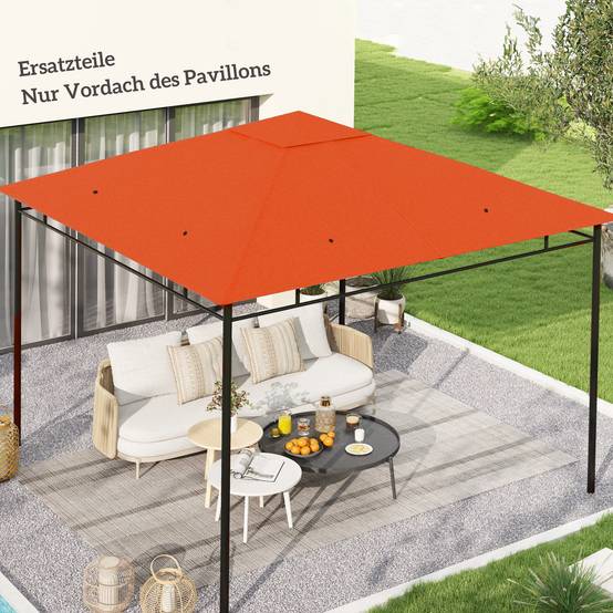 Toit de rechange pour tonnelle polyester orange 298 x 295 x 1 cm - PANGIVO - Image 3