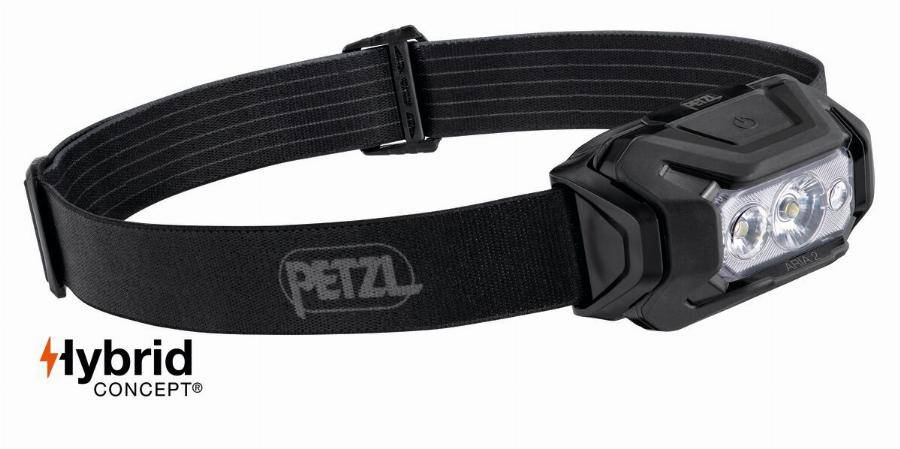 Lampe frontale compacte PETZL Aria 2 Etanche - 450 lumens - Noir - Pile ou Batterie - E070BA00 - Imagen 1