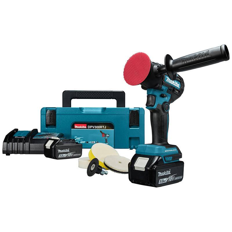 Makita - Polisseuse à batterie 50/75 mm Li-Ion LXT MAKITA DPV300RTJ avec 2 batteries 5,0 Ah, 1 chargeur et MAKPAC Makita - Imagen 1