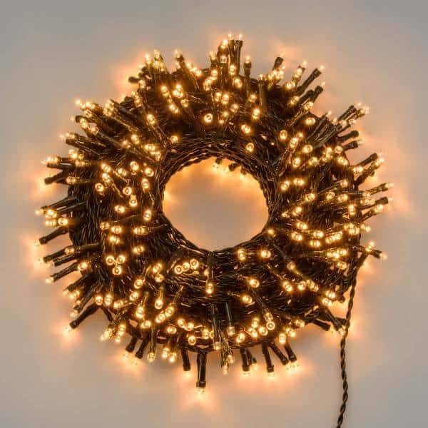 Lotti - Guirlande led ambré 12,5M 300 LED 8 modes de lumière timer câble vert extérieur Lotti - Imagen 7