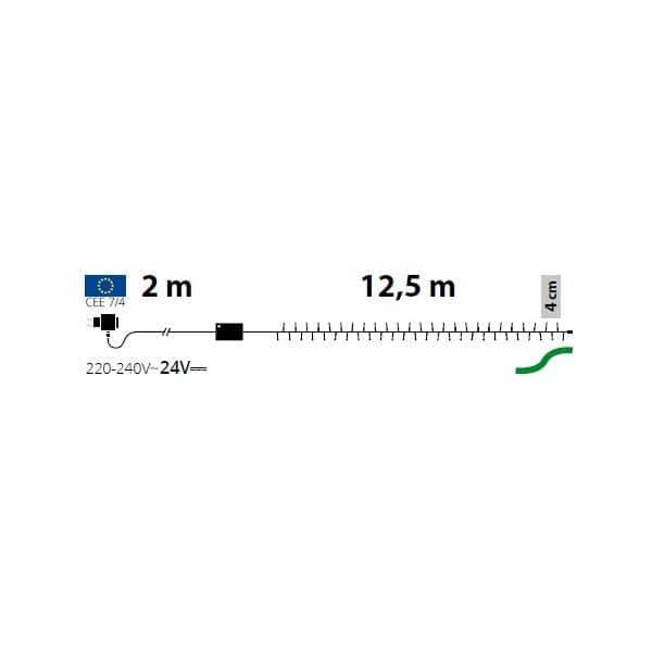 Lotti - Guirlande led ambré 12,5M 300 LED 8 modes de lumière timer câble vert extérieur Lotti - Imagen 2