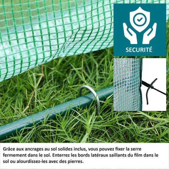 Serre de jardin 120x80x60cm Mini Serre de jardin en Film avec Anneau de Fixation 1,6 m2 pour Jardin et Balcon - Image 4
