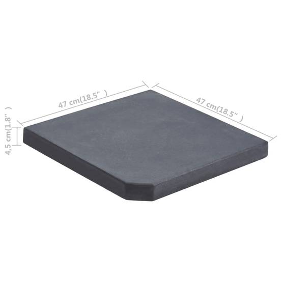 Maison Chic - Plaque de poids de parasol - accessoire parasol Noir Granite Carré 25 kg - MEUBLE PRO - Image 5