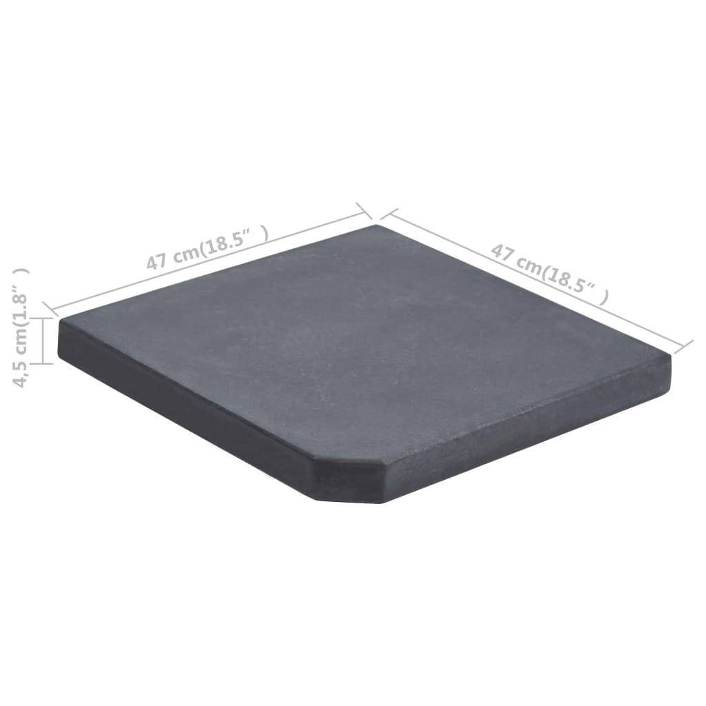 Maison Chic - Plaque de poids de parasol - accessoire parasol Noir Granite Carré 25 kg - MEUBLE PRO - Image 5