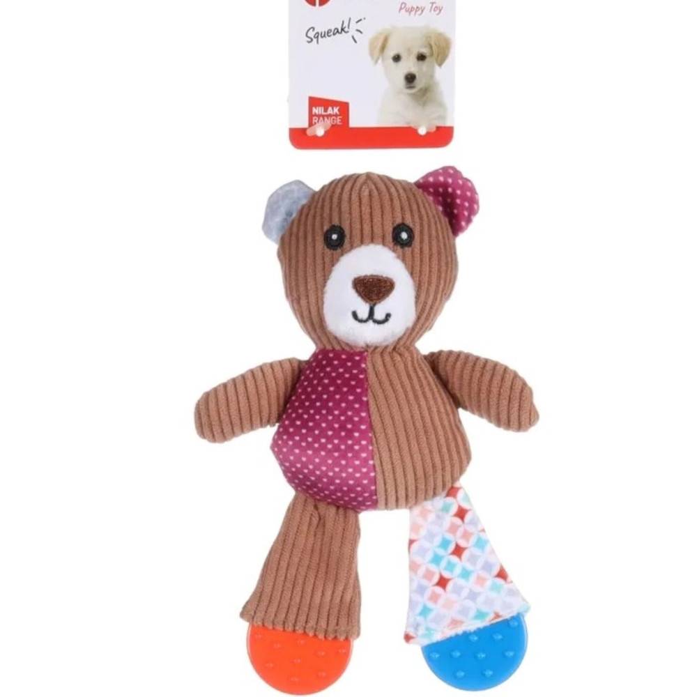 Flamingo - Jouet ourson brun Nilak, avec pieds TPR, 19 cm, pour chiot - Imagen 4