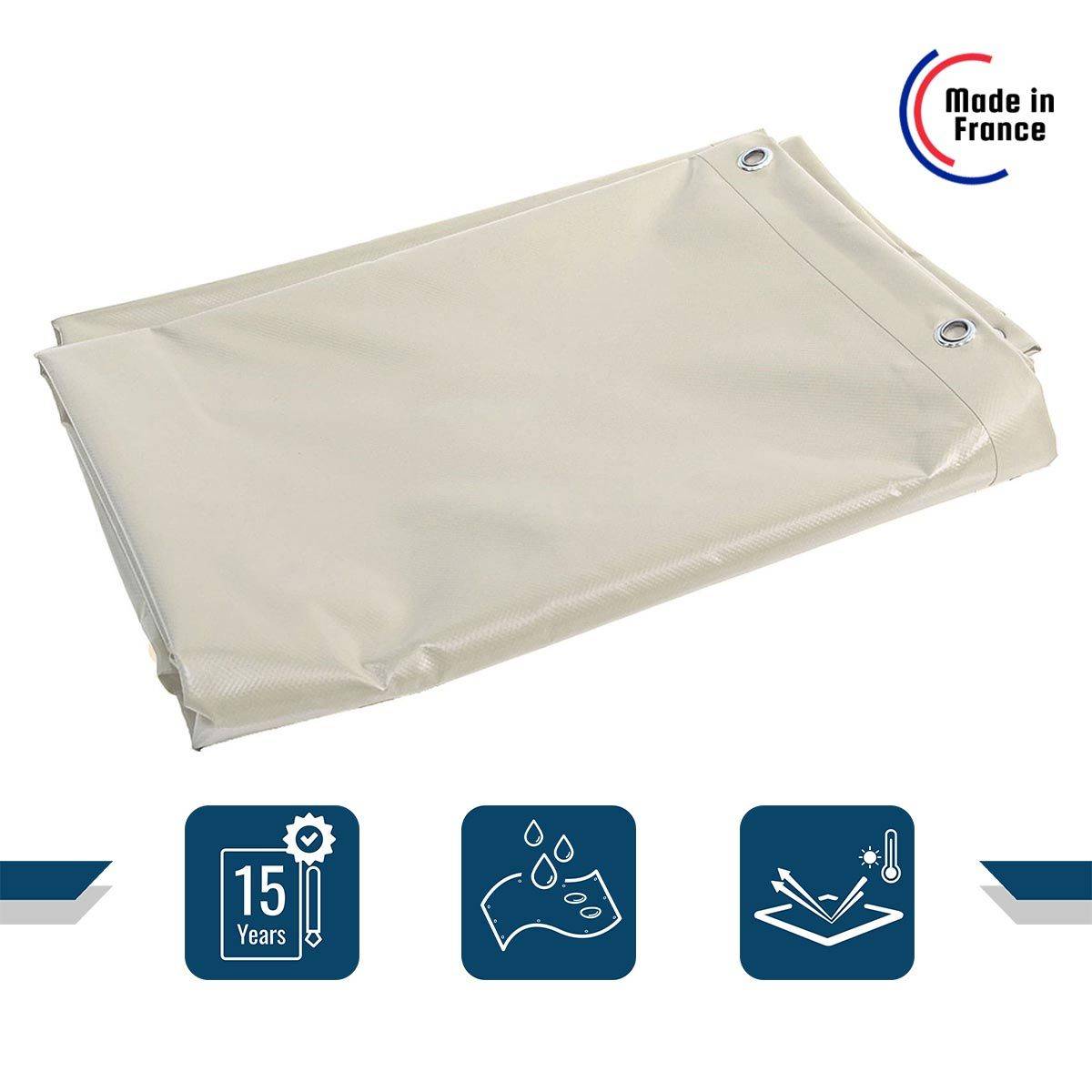 Bâche pour Carport Ivoire 2x3,5 m Protection Solaire XP680M2CP - Garantie 15 ans - Pour abri de voiture - Made in France TECPLAST - Imagen 2
