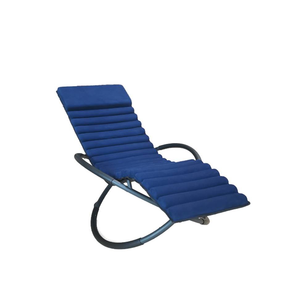 Châlet-Jardin - Bain de soleil Swing Luxe Monaco en aluminium - Bleu Chalet & Jardin - Image 1
